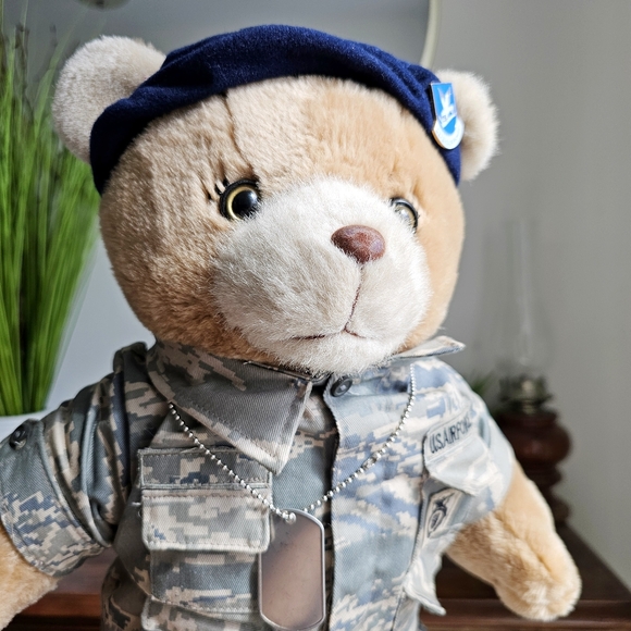 Bear Force of America 21" USAF Air Force Military Teddy Bear 1989 Ira Green Camo - Picture 6 of 11